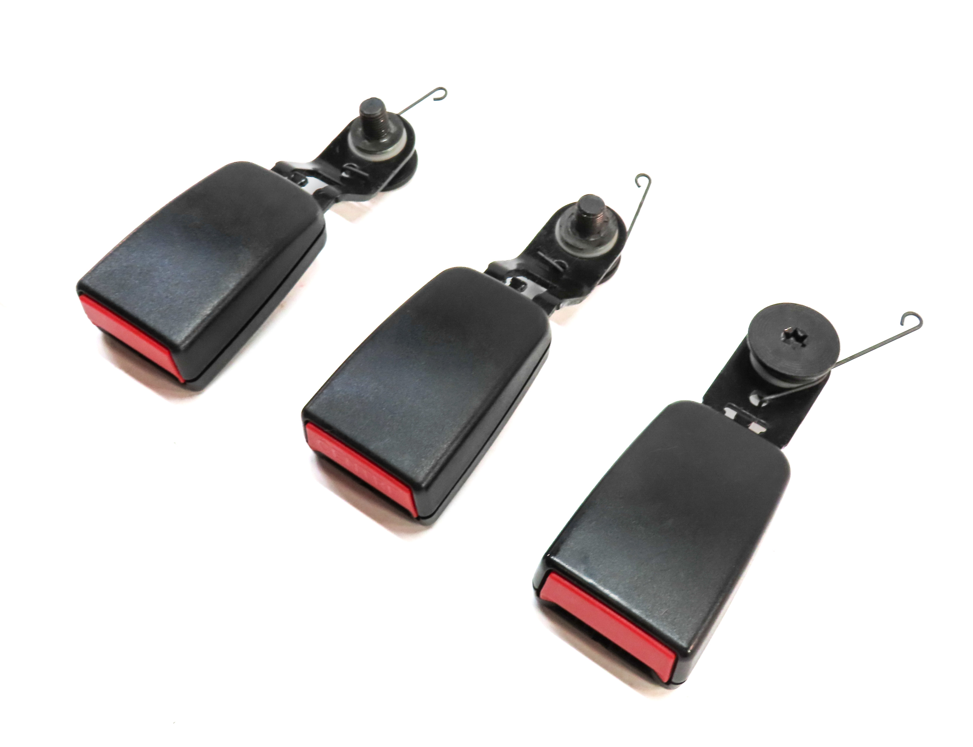 09 MERCEDES GL550 (X164) 2ND ROW LEFT CENTER RIGHT SEATBELT BUCKLE RECEIVER SET — exact item pictured
